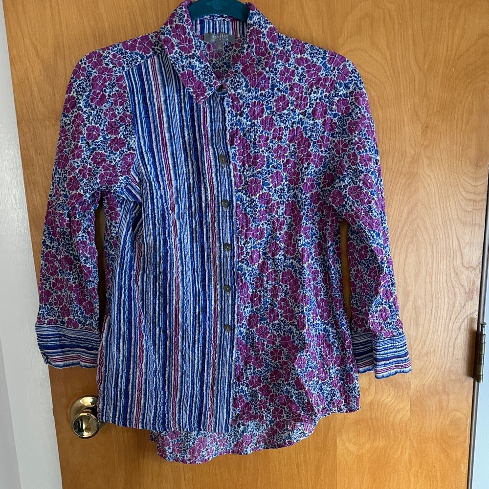 Habitat Blue and Purple Floral Shirt